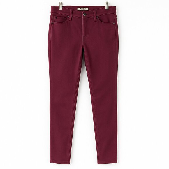 NWT AG Adriano Goldschmied Burgundy The Stevie Ankle Slim Straight Size 27 - Picture 1 of 13